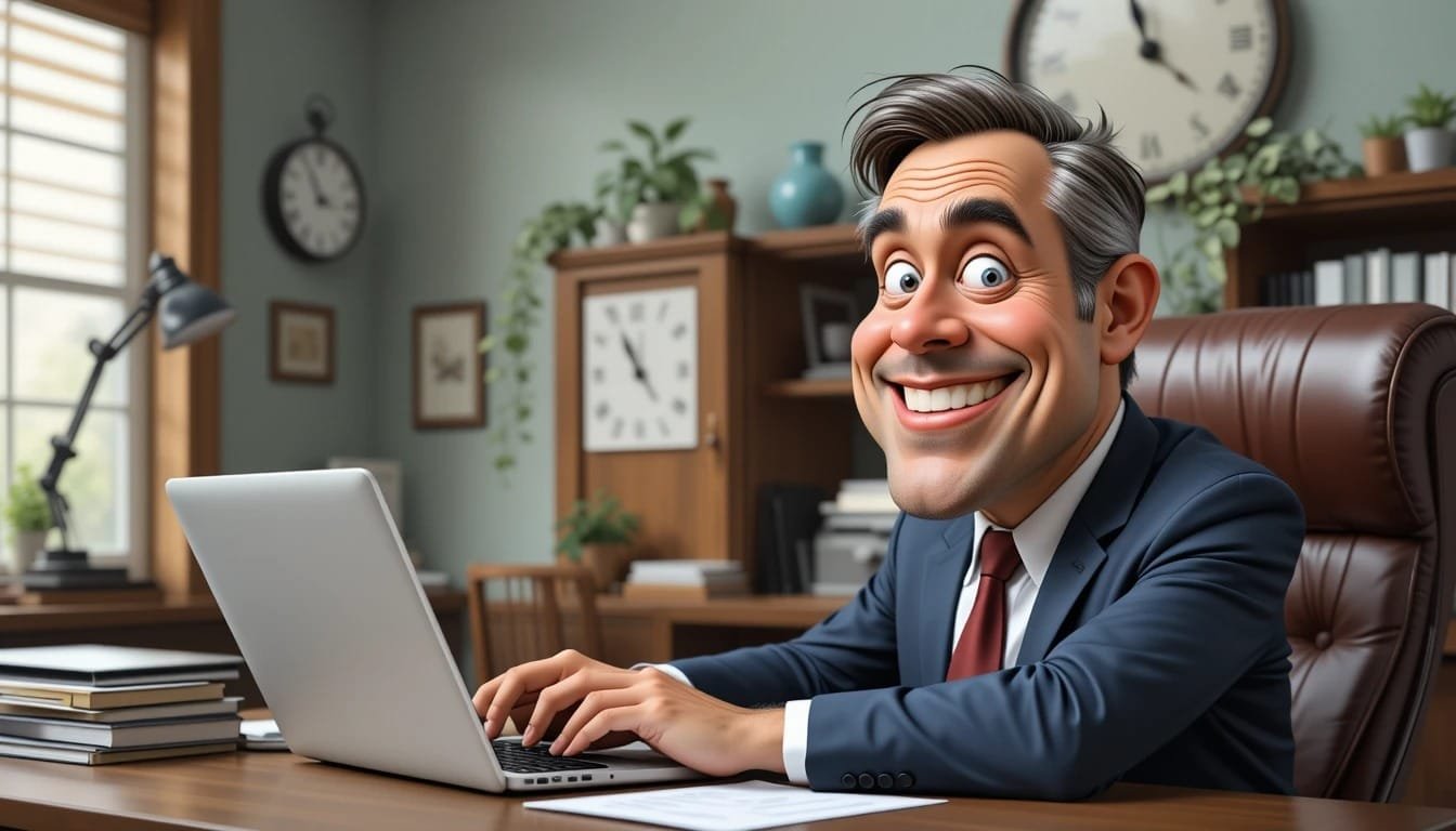 Leader reviewing schedule on laptop time management for leaders